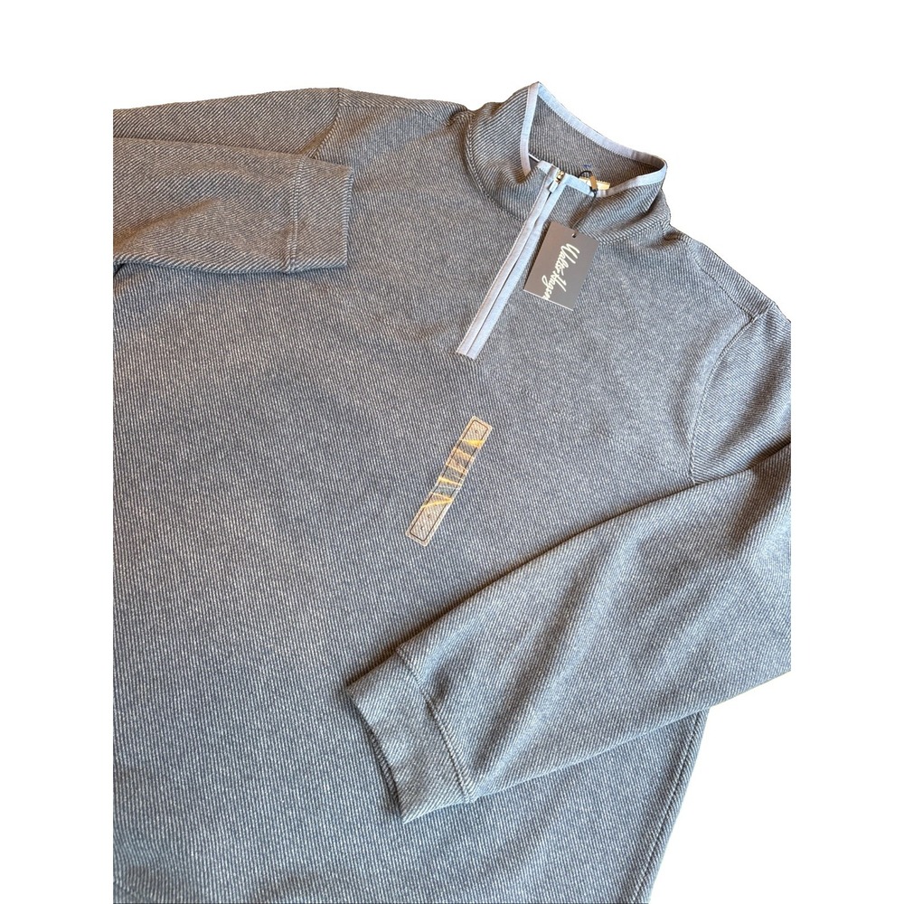Walter Hagen Men's Performance 11 Brushed  1/4 Zip Golf Pullover Blue LARGE
